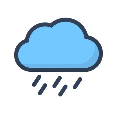 Yağmur mavisi bulut simgesi. Düzenlenebilir vektör.