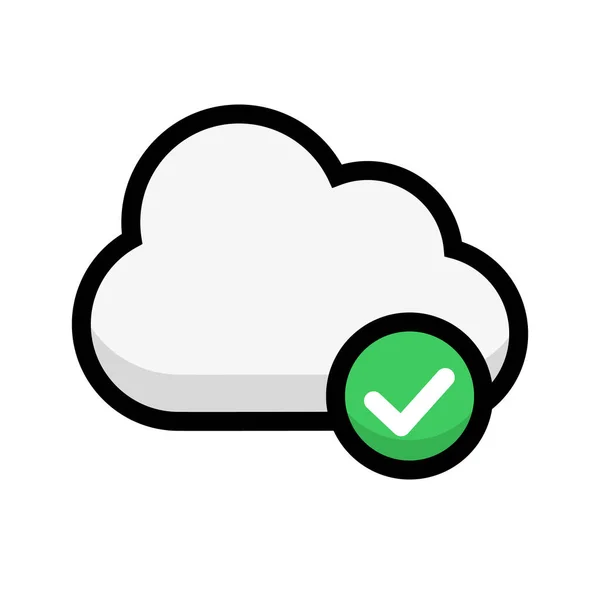 Cloud Check Mark Icon Editable Vector — Stock Vector
