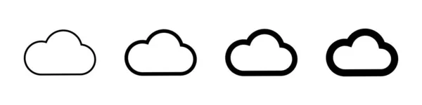 Semplice Set Icone Cloud Vettore Modificabile — Vettoriale Stock