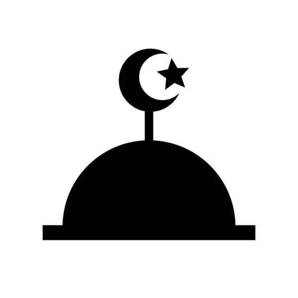 Die Silhouette Einer Moschee Islamische Gottesdiensteinrichtung Editierbarer Vektor — Stockvektor