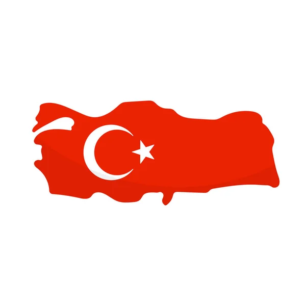 Türkei Flagge Design Türkei Landkarte Symbol Editierbarer Vektor — Stockvektor