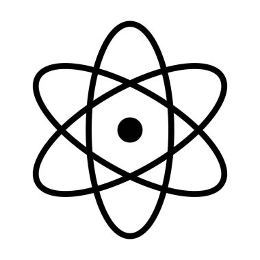 Çekirdek ve yörünge elektronları. Atom. Düzenlenebilir vektör.