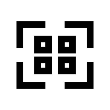 QR kod siluet simgesi. Düzenlenebilir vektör.