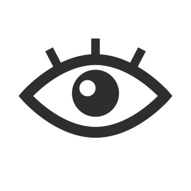 Kirpikli göz simgesi. Düzenlenebilir vektör.