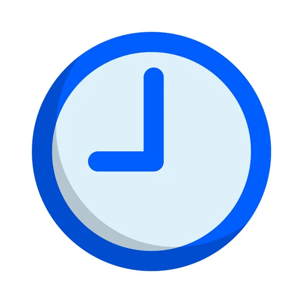 平面设计蓝色时钟图标 可编辑矢量 — 图库矢量图片