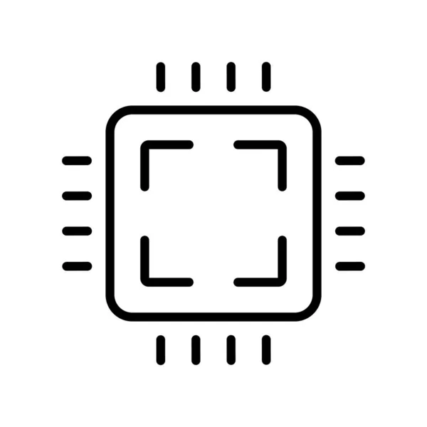 Иконка Процессора Полупроводниковый Чип Редактируемый Вектор — стоковый вектор