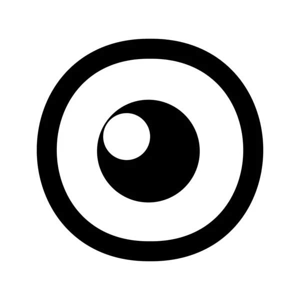 Einfaches Rundes Augensymbol Augenball Ikone Editierbarer Vektor — Stockvektor