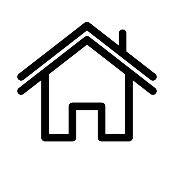 二重屋根の家1軒 編集可能なベクトル — ストックベクタ