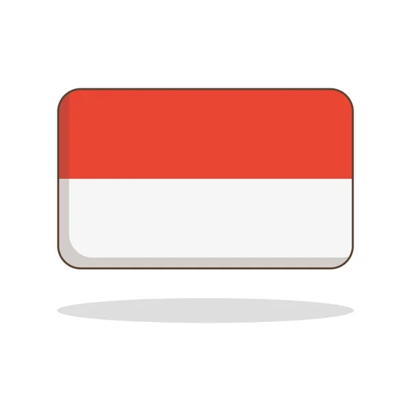 Bendera Dan Bayangan Indonesia Vektor Yang Dapat Diedit - Stok Vektor