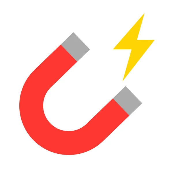 Icono Imán Atracción Energía Eléctrica Vector Editable — Vector de stock