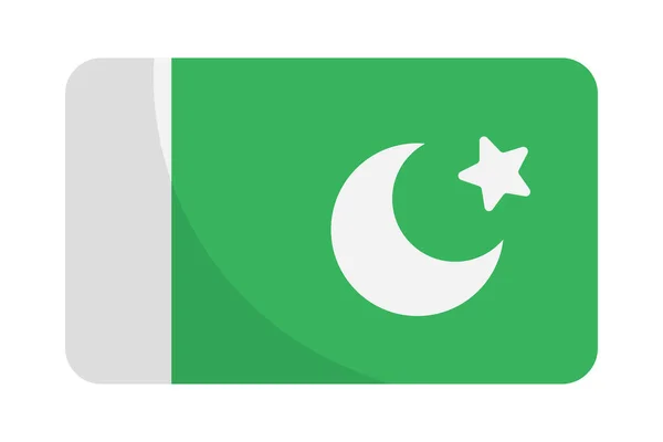 Flache Flagge Pakistans Editierbarer Vektor — Stockvektor