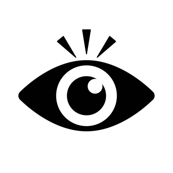 Göz Silueti Simgesine Dikkat Edin Sürpriz Göz Düzenlenebilir Vektör — Stok Vektör
