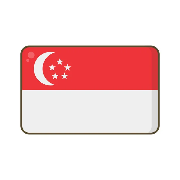 Icono Moderno Bandera Singapur Vector Editable — Vector de stock