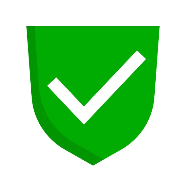 Πράσινο Σήμα Ελέγχου Σήμα Ασπίδα Εικονίδιο Ασφάλεια Έγκριση Επεξεργάσιμο Διάνυσμα — Διανυσματικό Αρχείο