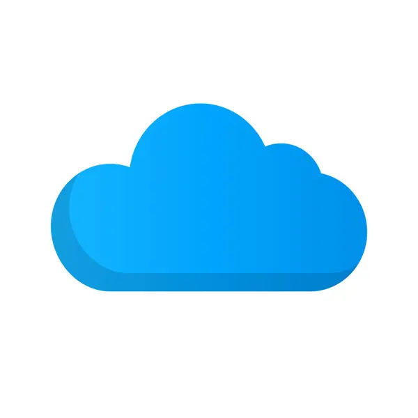 Επίπεδη Μπλε Σύννεφο Εικονίδιο Αποθήκευση Νέφους Επεξεργάσιμο Διάνυσμα — Διανυσματικό Αρχείο