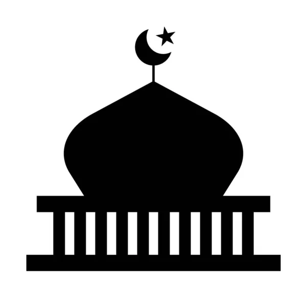 Die Silhouette Einer Moschee Islam Kult Editierbarer Vektor — Stockvektor