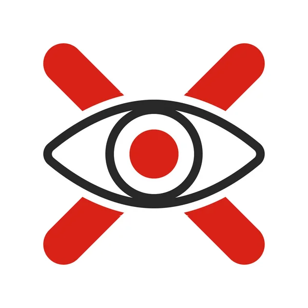 Please Look Eye Cross Mark Icon Editable Vector — Stock Vector