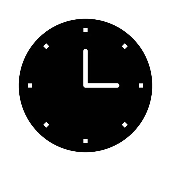 Ícone Silhueta Relógio Simples Vetor Editável —  Vetores de Stock
