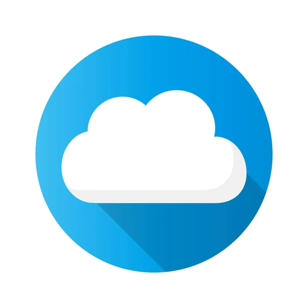 平らなデザインの丸い空と雲のアイコンと影 編集可能なベクトル — ストックベクタ