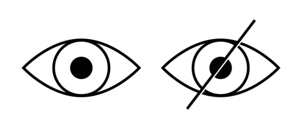 Olho Ícone Olho Escondido Definido Interface Usuário Senha Vetor Editável — Vetor de Stock
