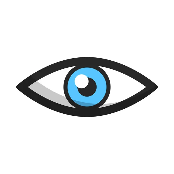 Flaches Design Blaues Auge Symbol Editierbarer Vektor — Stockvektor
