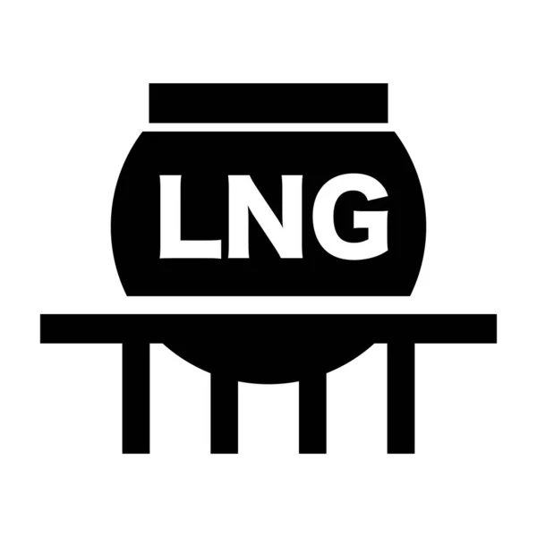 Basit Lng Tank Siluet Simgesi Düzenlenebilir Vektör — Stok Vektör