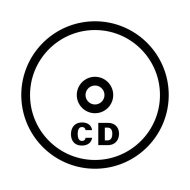 Basit CD simgesi. Küçük bir disk. Düzenlenebilir vektör.