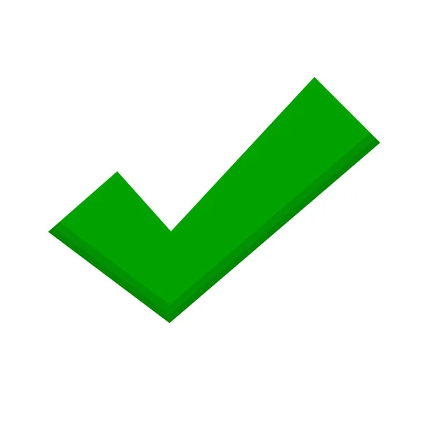 Значок Зеленой Галочки Правильный Ответ Полный Готово Редактируемый Вектор — стоковый вектор