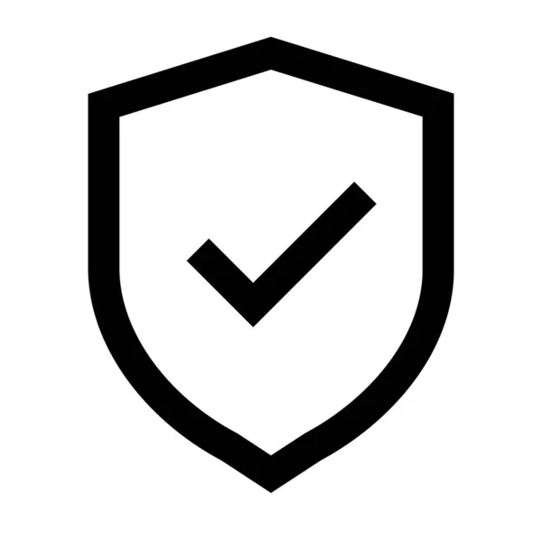 Ícone Escudo Marca Verificação Simples Ícone Segurança Vetor Editável — Vetor de Stock