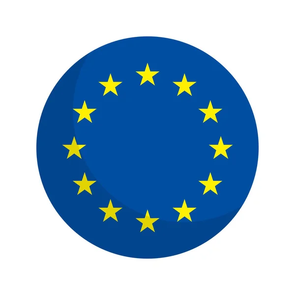 Icono Bandera Europea Redonda Icono Bandera Vector Editable — Vector de stock