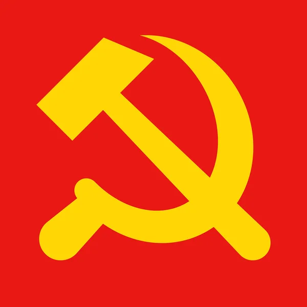 Icono Comunista Martillo Hoz Partido Comunista Vector Editable — Vector de stock