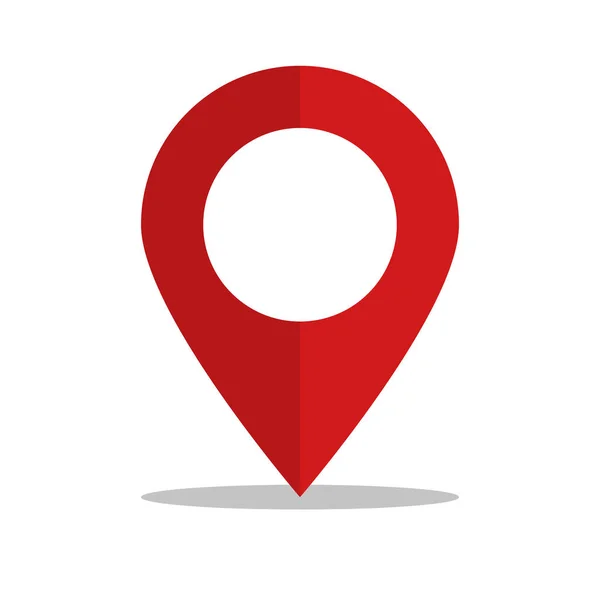 Pin Mappa Rossa Icona Ombra Pin Informazioni Sulla Posizione Vettore — Vettoriale Stock