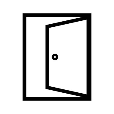 Basit bir kapı simgesi. Kapıyı aç. Düzenlenebilir vektör.