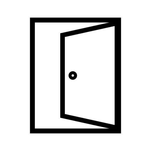 Einfach Türsymbol Drücken Offene Tür Editierbarer Vektor — Stockvektor