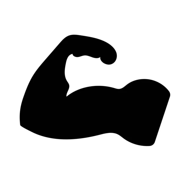 Ícone Silhueta Treinamento Força Biceps Braço Vetor Editável — Vetor de Stock