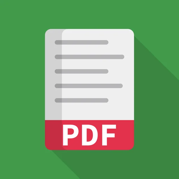 Diseño Plano Icono Archivo Pdf Aislado Sobre Fondo Verde Vector — Archivo Imágenes Vectoriales