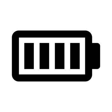 Basit siyah pil simgesi. Düzenlenebilir vektör.