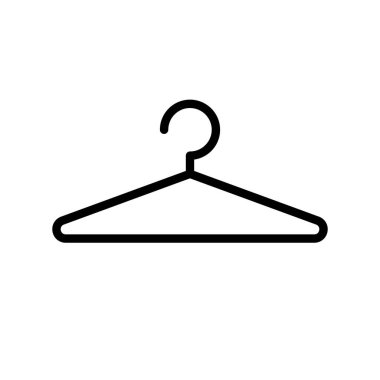 Elbise askısı ikonu. Soyunma odası ikonu. Düzenlenebilir vektör.