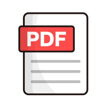 PDF elektronik belge dosya simgesi. PDF veri simgesi. Düzenlenebilir vektör.