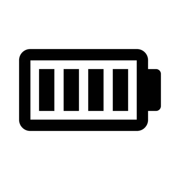 Icône Simple Batterie Noire Vecteur Modifiable — Image vectorielle