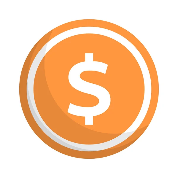 Icono Moneda Dólar Naranja Vector Editable — Vector de stock