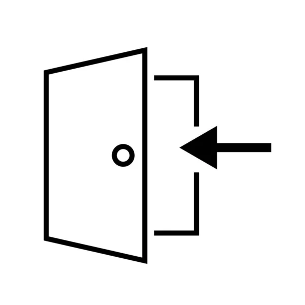 简单的门入口图标和箭头 可编辑矢量 — 图库矢量图片