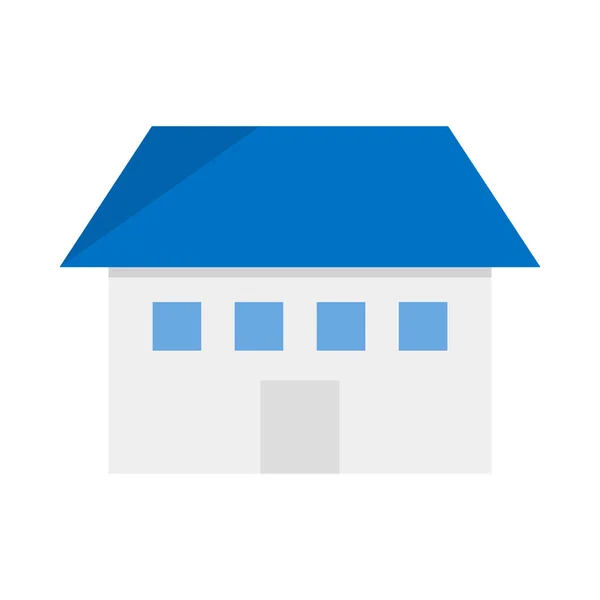 青い屋根の住宅アイコン 編集可能なベクトル — ストックベクタ