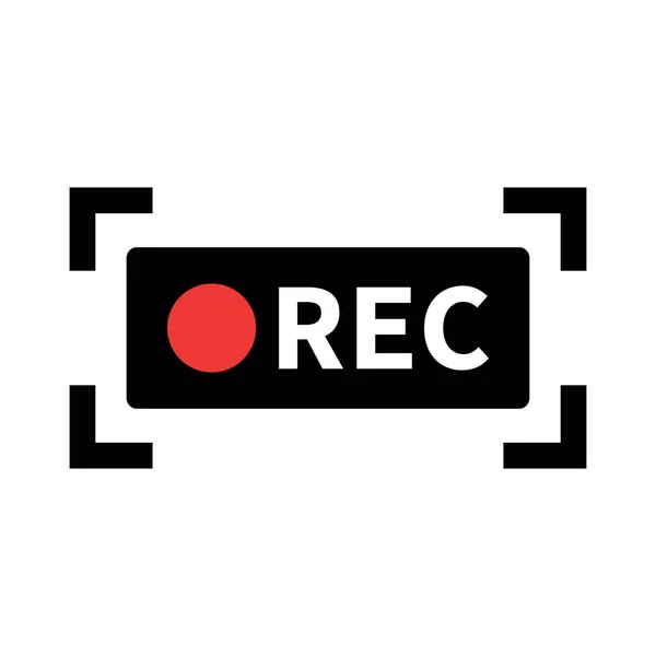 Ikona Rec Ramka Nagrywanie Wideo Wektor Edytowalny — Wektor stockowy