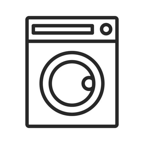 Carregador Dianteiro Máquina Lavar Lavandaria Vetor Editável —  Vetores de Stock