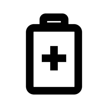 Basit artı pil simgesi. Düzenlenebilir vektör.