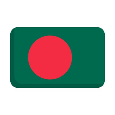 Düz tasarım Bangladeş ulusal bayrak ikonu. Düzenlenebilir vektör.