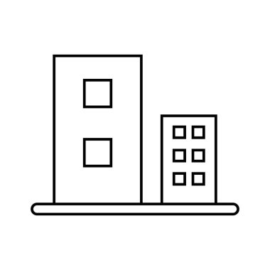 İki basit bina simgesi. Düzenlenebilir vektör.