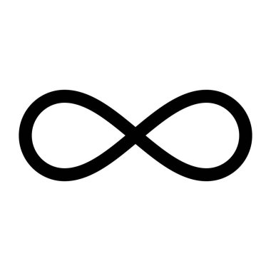 Basit sonsuzluk işareti. Sınırsız işaret. Düzenlenebilir vektör.