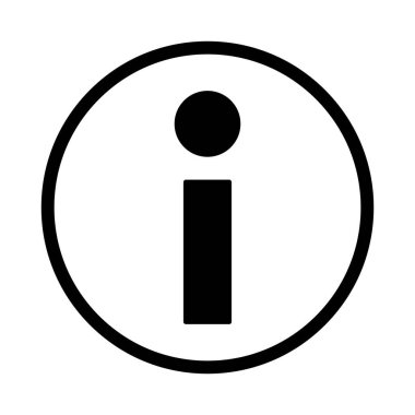 Yuvarlak bilgi simgesi. Rehber. Düzenlenebilir vektör.